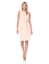 Calvin Klein Women s Sleeveless Dress with Ruffle at Amazon